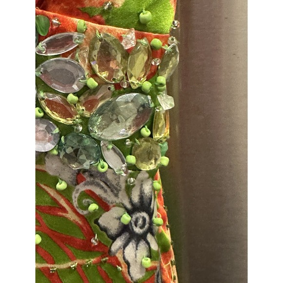 Mary.LCouture Silk Maxi Halter Beaded Dress Sz2 Prom Wedding Formal Opera NWT - Picture 5 of 13